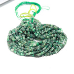 Load image into Gallery viewer, Natural Emerald Smooth Rondelle Beads, AAA Green Emerald Smooth Beads for Jewelry Making, Plain Beads, 3-4 MM