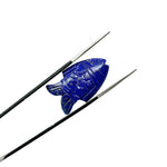 Load image into Gallery viewer, Natural Lapis Lazuli Fish Carving Gemstone, Hand Carved Fish Shape Gemstone, Healing Lapis Lazuli 17X26 MM Blue Fish Charm Best For Jewelry