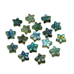 Load image into Gallery viewer, AAA+ Flashy Labradorite Carved Star Shape Gemstone, Hand Carved Labradorite Star Charm For Jewelry Making, 10 MM Flower Carved Stars Beads