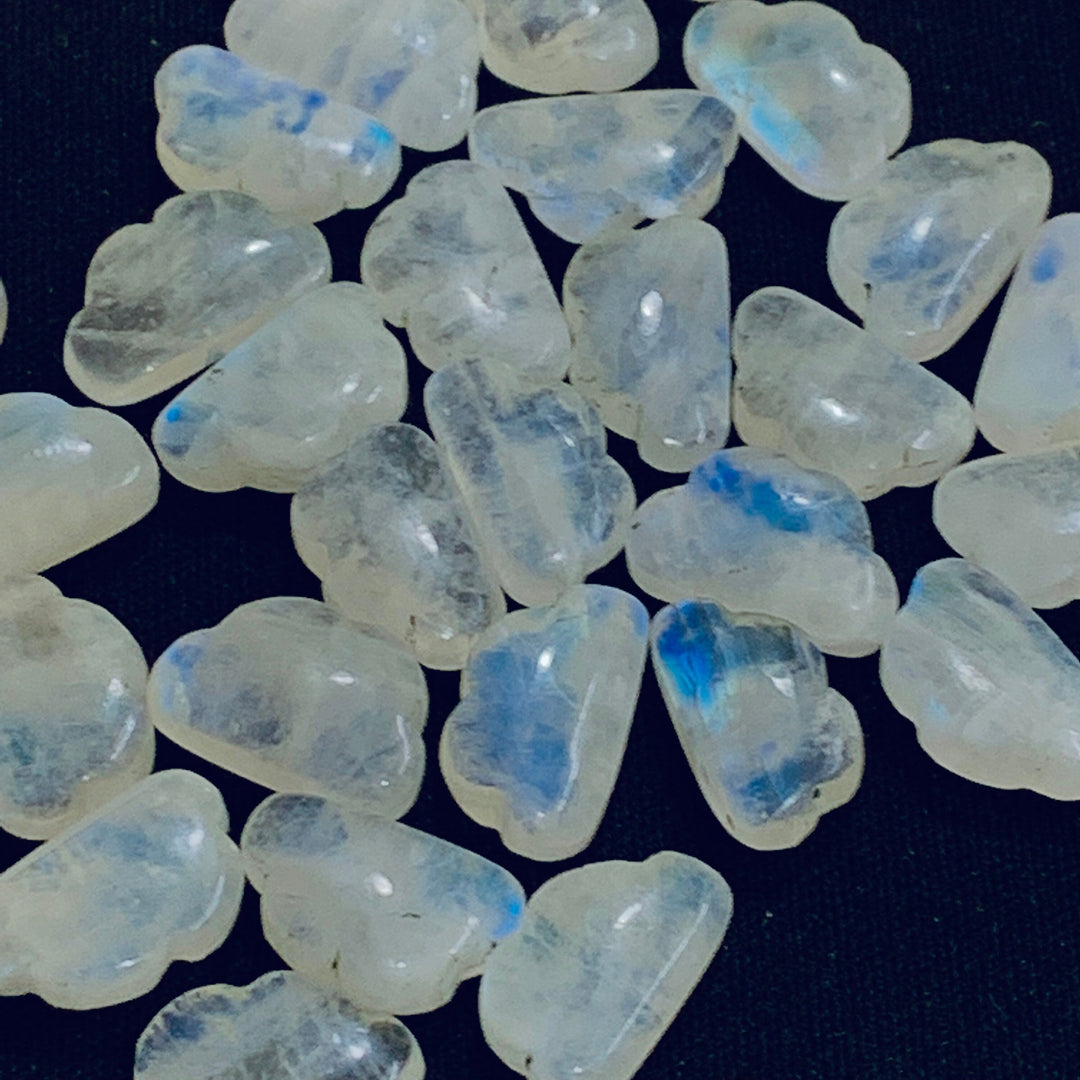 2,3,5,10 Natural Rainbow Moonstone Cloud Shape Smooth Carved Gemstone Jewellery Making, Loose Gemstone, Smooth Hand Carved Gemstone,