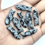 Load image into Gallery viewer, Natural Black Jasper Handmade Fish Carving, Fish Shape Carved Gemstone Briolette's, Jewelry Making Beads, 30 MM Loose Gemstone Fishes