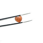 Load image into Gallery viewer, Red Sunstone Heart Briolette Beads: Hand Carved Faceted Charm, 12mm