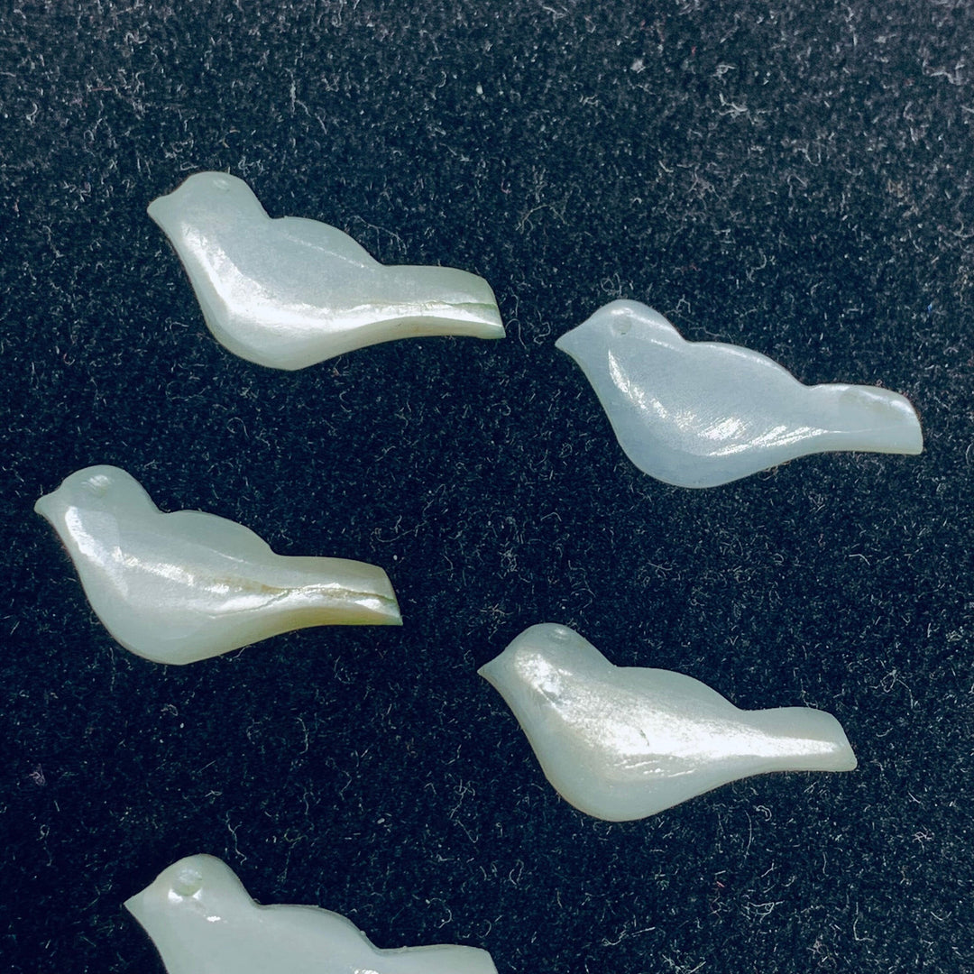 2,3,4,5 Pcs Natural Grey Moonstone Hand Carved Bird Shape, Carved Bird Shape Gemstone For Jewellery, Bird Shape Gemstone, 20X8 mm