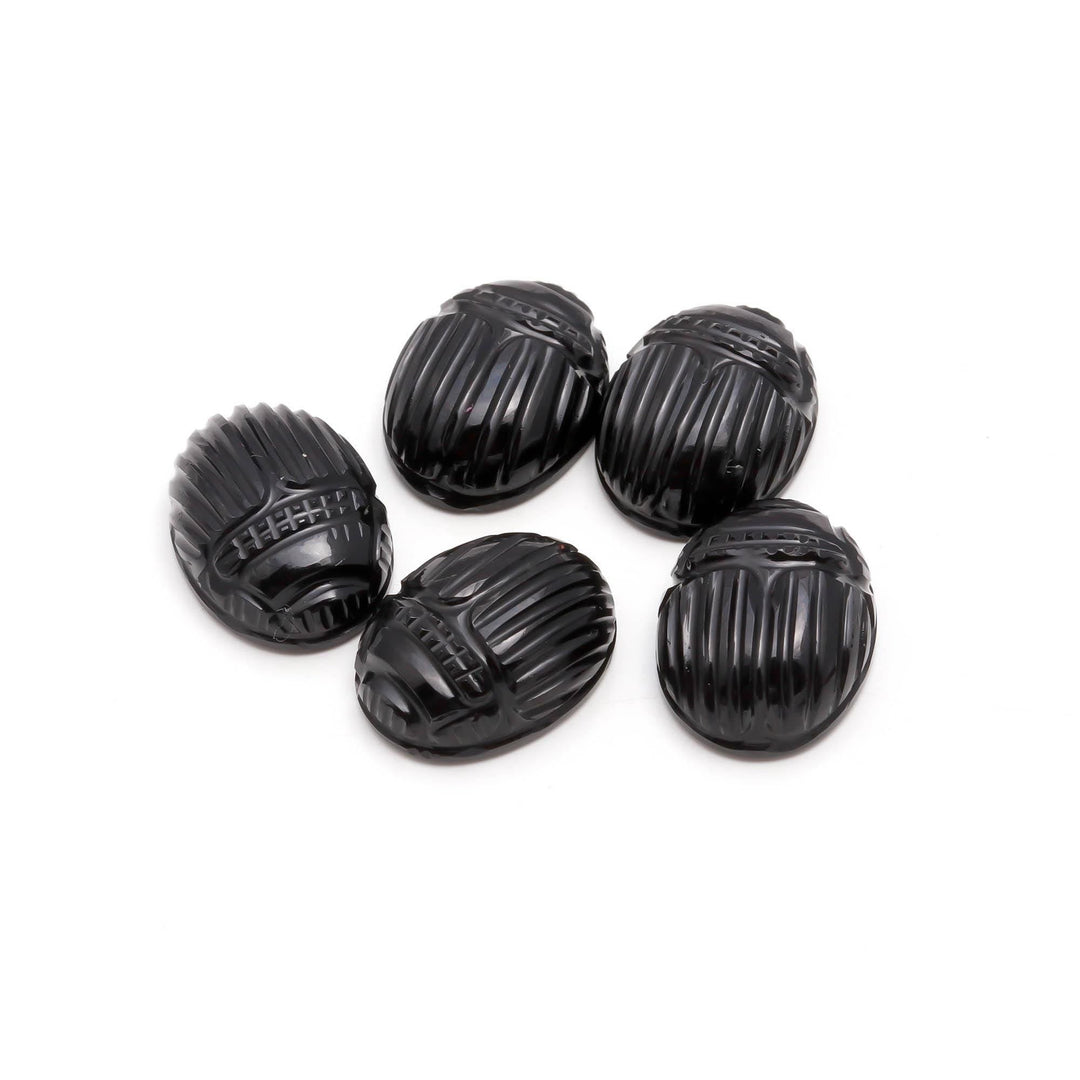 AAA Black Onyx Scarab Carved Gemstone, Natural Black Onyx Scarab Carving Beads, Insect Beads, 16X12 MM, Home Decor Crystals, Reiki Healing
