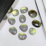 Load image into Gallery viewer, 2 pcs A-one quality labradorite freeform Rosecut, multi flash faceted rosecut, gemstone for jewelry 13X9 19X14mm