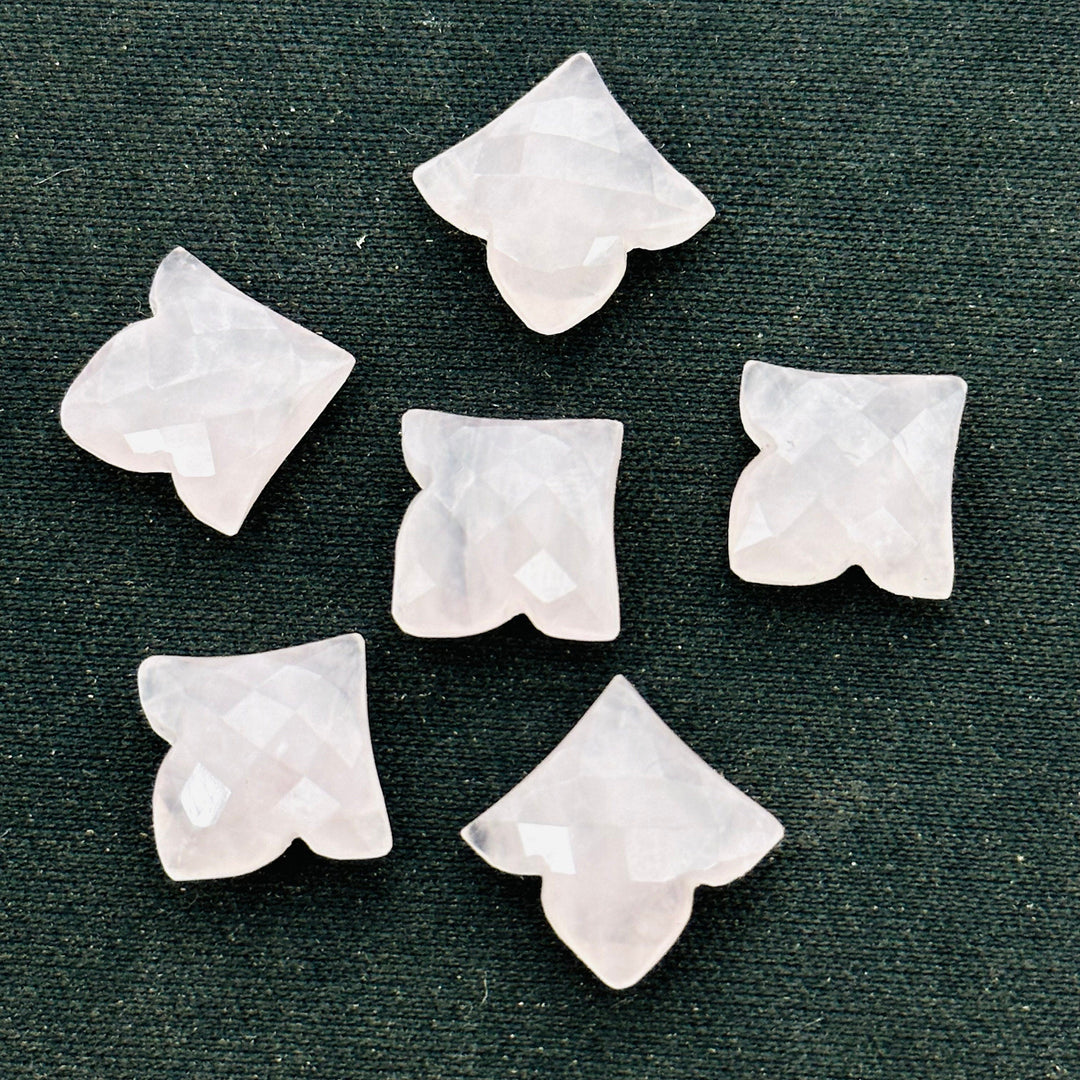 2,3,4,5,6 Pcs 100% Natural rose quartz fancy Shape Jewlery Making Loose Gemstone, faceted Gemstone, Gemstone for Jewlery 11X12mm.