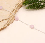 Load image into Gallery viewer, Rose Quartz Heart Bracelet: 925 Sterling Silver Chain, Handmade