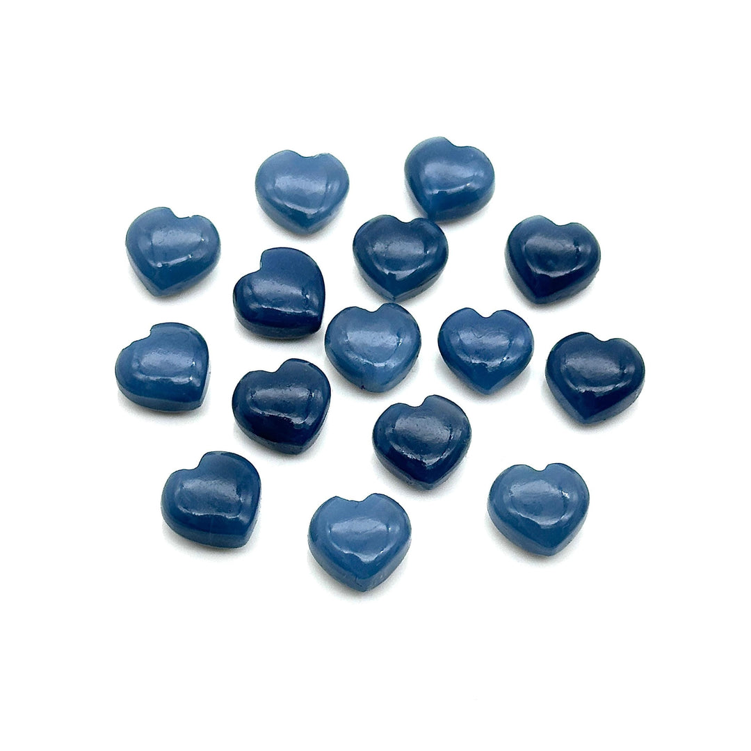 AAA Blue Opal Heart Beads: Carved Gemstone Briolettes, 10mm