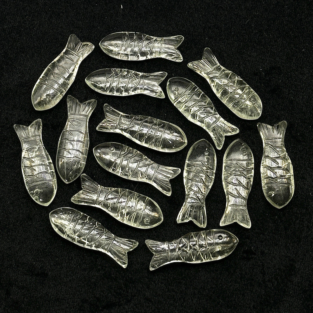 Natural Green Amethyst Fish Carving Beads, Fish Shape Carved Gemstone Briolette's, Chakra Healing Fish Beads, 30X10 MM Jewelry Making