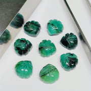 2,3,4,5 Pcs Natural  Emerald Hand Carved Shell Shape Gemstone, Hand Carved Ocean Shell Beads For Jewelery making , Craft Supply 10mm