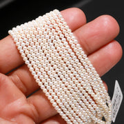 Wholesale White Round Pearls, Freshwater Plain Pearl Beads, Luster Pearl for Jewelry Making, 2-3 MM Pearls, 5 Inch Strand