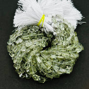 Natural Green Amethyst Faceted Tumble Gemstone Beads ~ 6X8-7X9 MM Green Amethyst Nuggets Shape Beads ~ 8