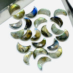 Load image into Gallery viewer, Flashy Labradorite Carved Moon Shape Beads, Hand Carved Moon Shape Gemstone Beads For Jewelry, Moon Shape Briolettes Charms Beads 12 MM