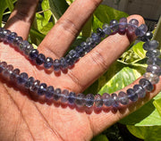 Natural Iolite Rondelle Shape Beads, Blue Iolite Faceted Gemstone Beads, 6-9 MM AAA Iolite Beads for Jewelry Making, Faceted Gemstone Beads