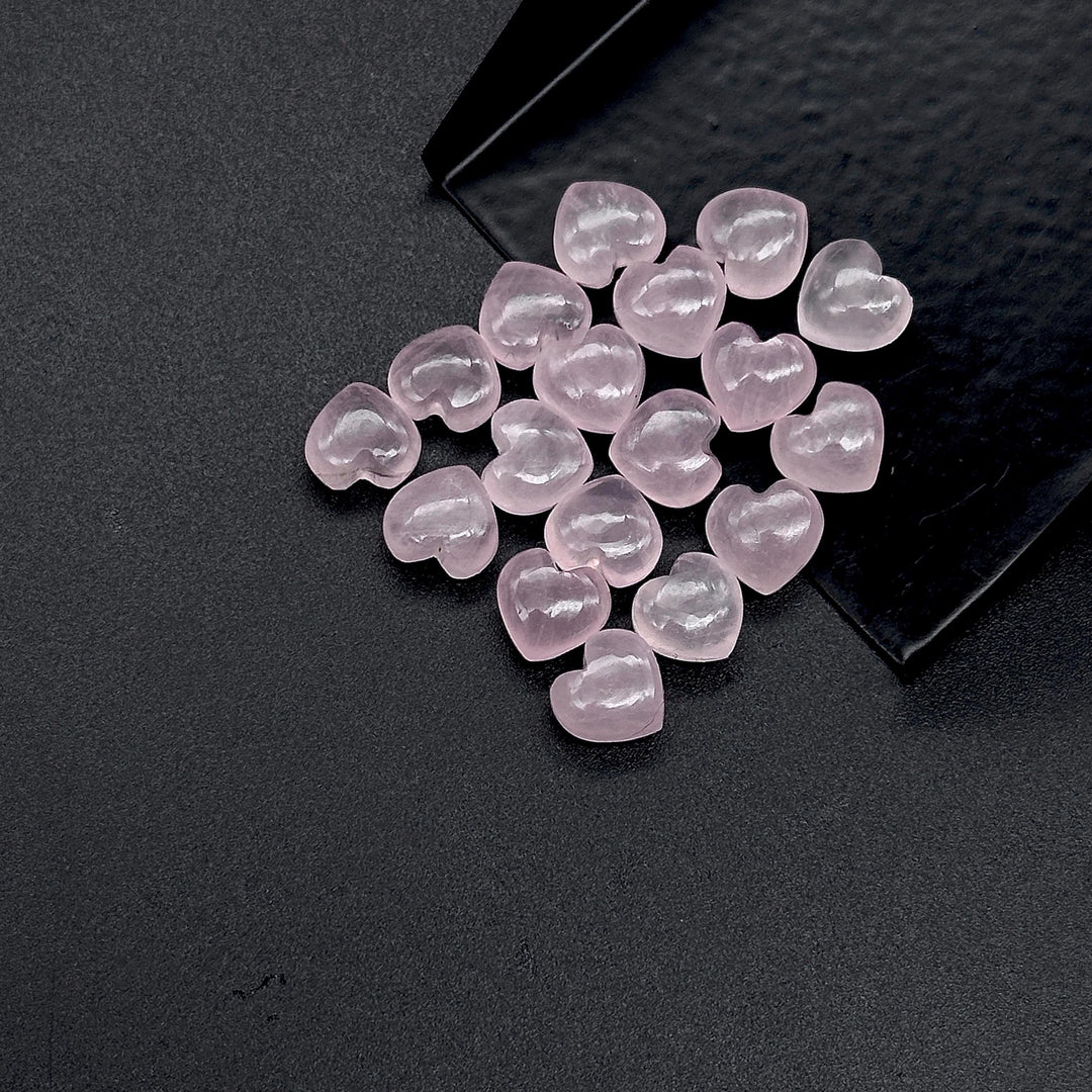 Mini Rose Quartz Heart Shape Beads, Natural Rose Quartz Smooth Heart Beads, Jewelry Making Plain Pink Heart Gemstone Briolette's, 8 MM