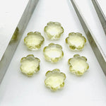 Load image into Gallery viewer, 2,3,4,5 Pcs Natural Lemon Quartz Hand Carved Flower Shape, Carved Flower Shape Gemstone for Jewlery, Flower Shape Gemstone, 10 mm
