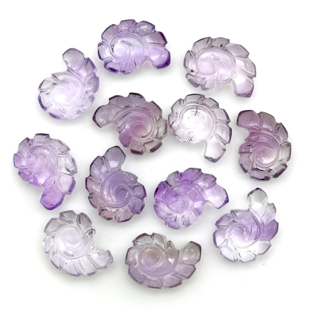 AAA+ Pink Amethyst Carved Shell Beads, Hand Carved Snail Shell Shape Gemstone, Seashell Charm, 16 MM Beach Shell Beads For Jewelry Making