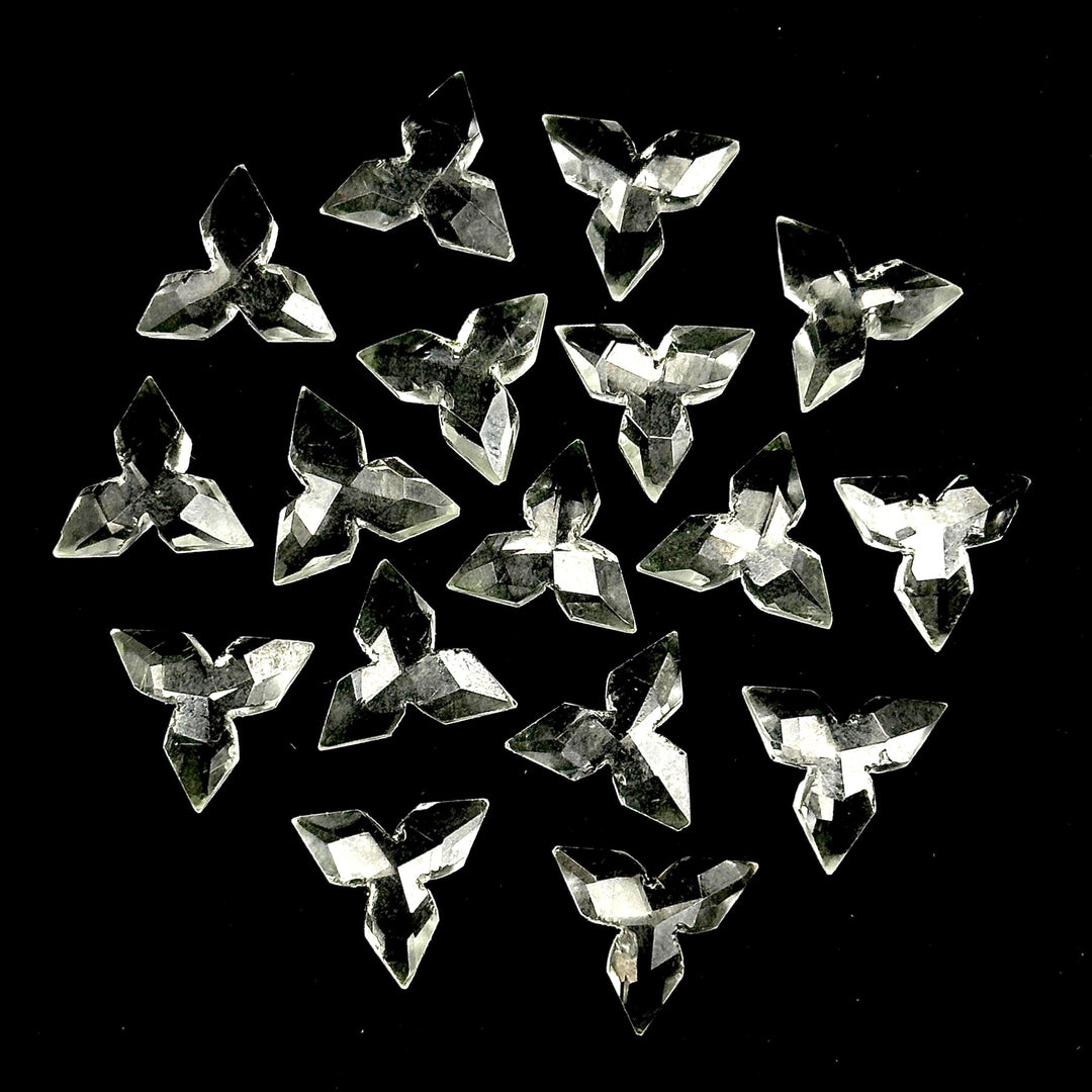 Crystal Quartz Ninja Star Carving Beads, Fancy Ninja Star Shape Gemstone Beads, 12 MM Jewelry Making Star Shape Briolette Beads