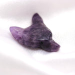 Load image into Gallery viewer, Natural Amethyst Fox Head, Reiki Healing Crystal Gifts, Jewelry Making Gemstones Side Drill from Ear, Head Carved Beads, February Birthstone