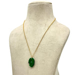 Load image into Gallery viewer, Amazing Malachite Hamsa Necklace, Hand Shape Gemstone Hamsa Necklace For Gift, Reiki Healing Jewelry, 25 MM Hand Necklace For Her