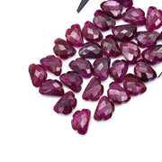 Ruby Corundum Clouds Shape Beads, Red Ruby Faceted Cloud Beads, Carved Cloud Gemstone Charms, 12 MM, Loose Carved Briolette's, Colored Dyed