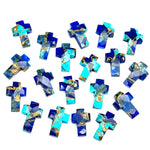 Load image into Gallery viewer, Copper Blue Turquoise Cross Shape Beads ~ Healing &amp; Protection Gemstone Beads ~ Faceted Blue Turquoise Beads ~ 15 MM Cross Charm Beads