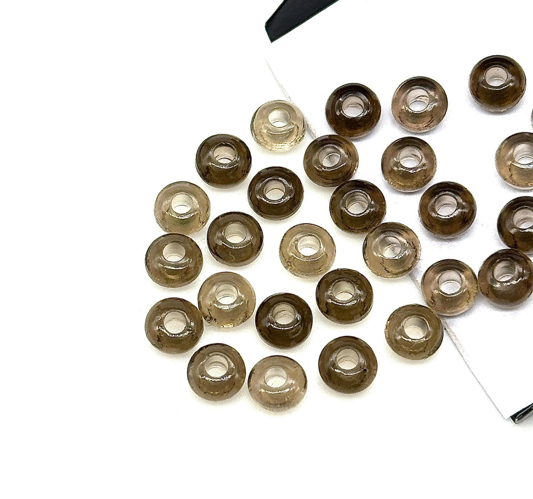 Cute Smokey Quartz Donut Shape Beads, Natural Smokey Quartz Donut Carving Stone, Loose Donut Shape Charm Beads, Energy Healing Stone 6 MM