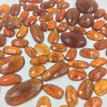 Load image into Gallery viewer, 2 pcs natural Orange Kyanite freeform jewelry, faceted rose cut, gemstone for jewelry, jewelry making rosecut 5X9 11X15 mm