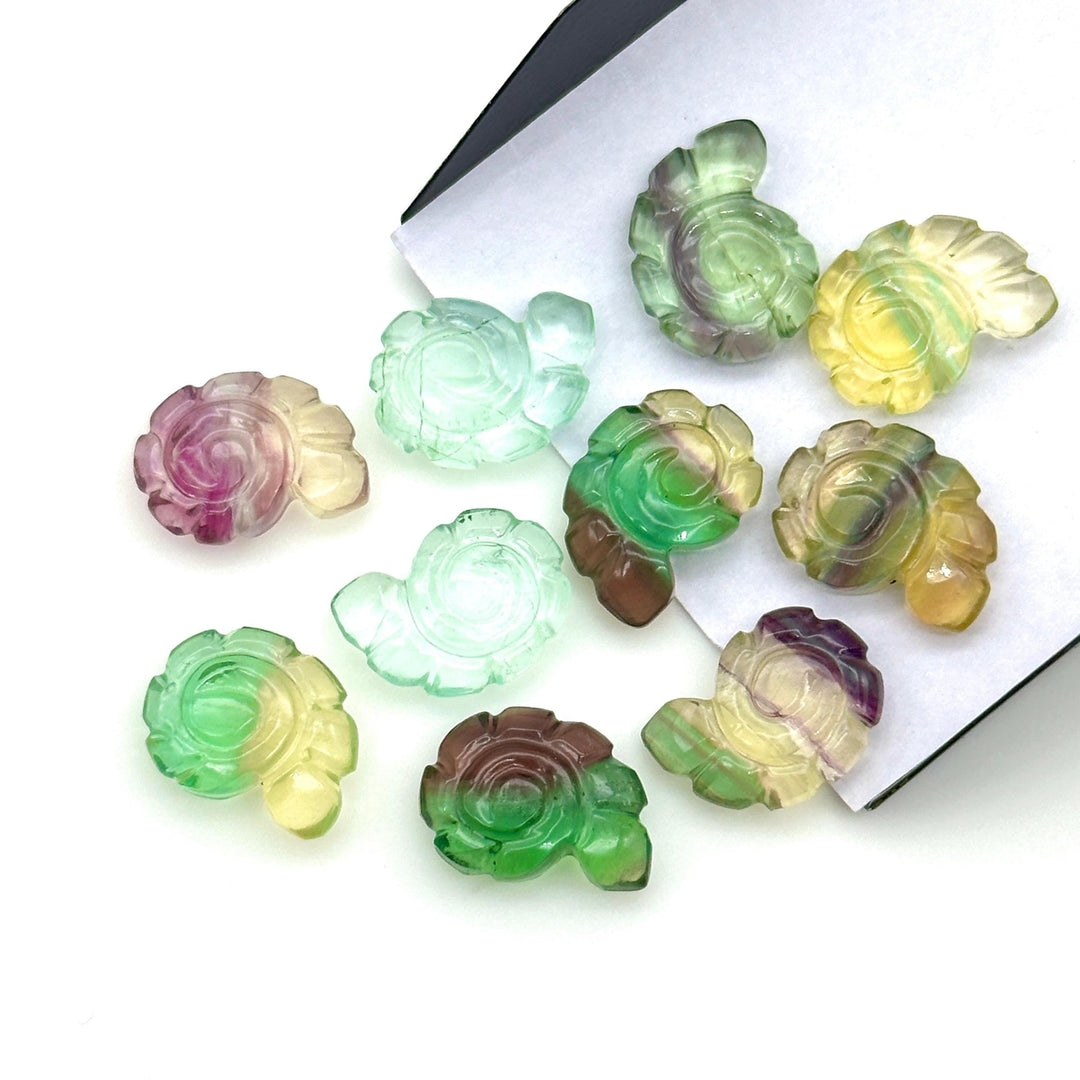 Natural Fluorite Carved Shell Beads, Hand Carved Snail Shell Shape Gemstone, Seashell Charm 16 MM Rainbow Fluorite Shells For Jewelry Making