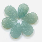 Load image into Gallery viewer, 1,2,3,4,5,6 pcs 100% Natural Aquamarine Pear Shape Carved Gemstone, Pear Shape Carving, Carved Gemstone For Jewellery 17.7X12.4 mm