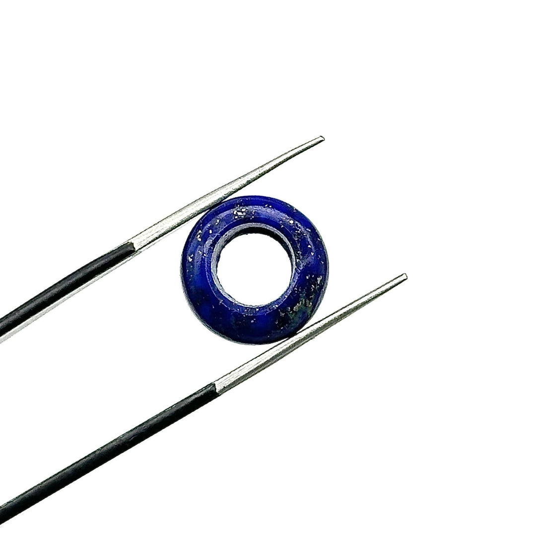 AAA Quality Lapis Lazuli Donut Shape Stones, Natural Lapis Lazuli Donut Carving, Healing Gemstone Beads, 12 mm Blue Donut Smooth Beads