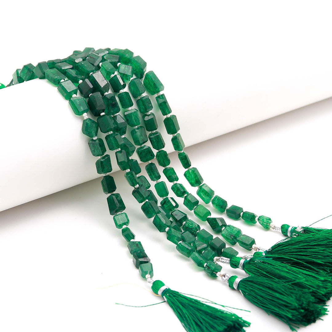 Natural Green Aventurine Nuggets Shape Beads, Aventurine Tumble Shape Gemstone Beads, 6X8-7-9MM, 8" Faceted Jewelry Making Loose Beads