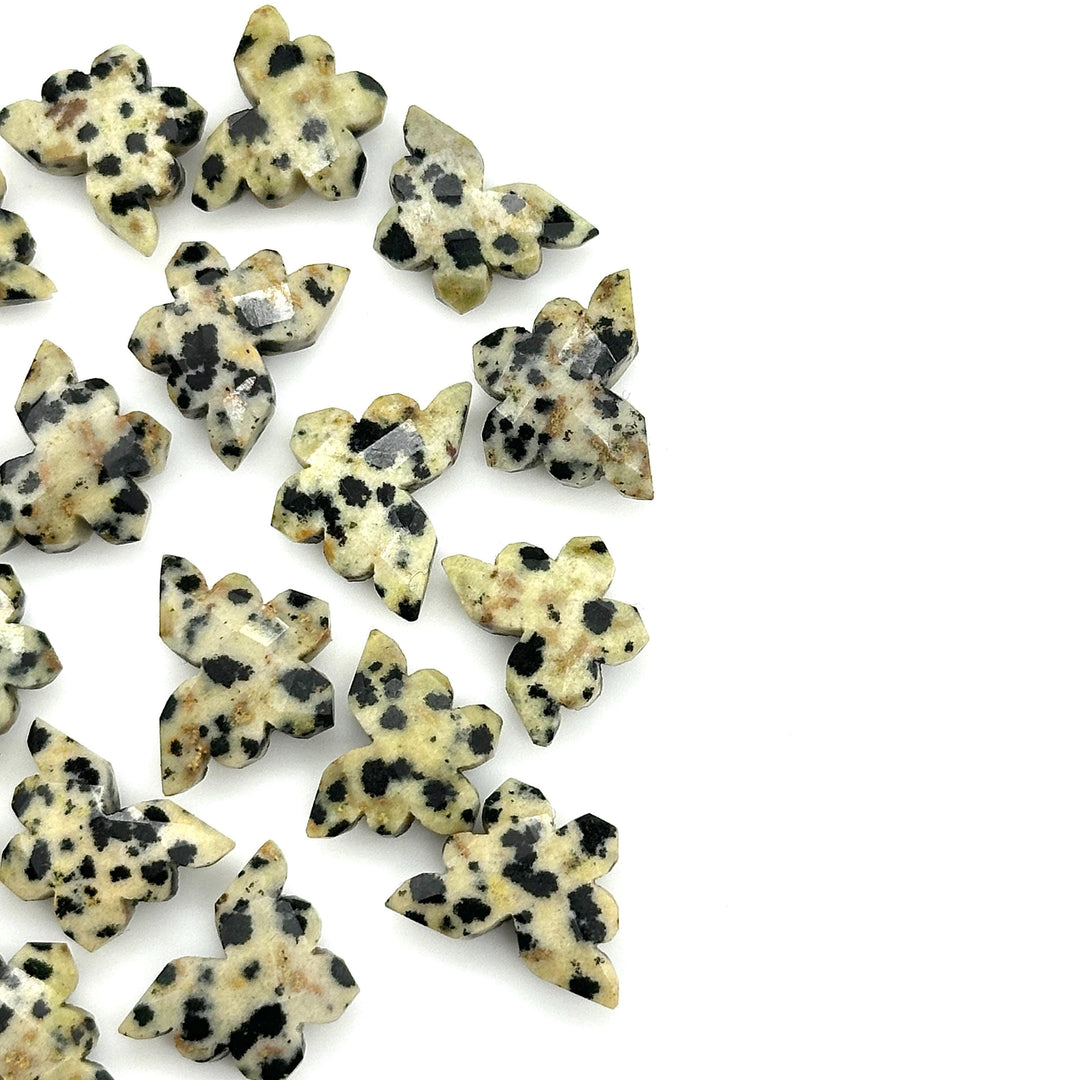 Natural Dalmation Jasper Butterfly Beads, Carved Gemstone Beads, Faceted Gemstone Carving Beads, Jewelry Making Wholesale Beads 14x10 MM