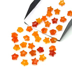Load image into Gallery viewer, Miniature Stars, Natural Carnelian Faceted Carved Star, Star Shape Gemstone For Jewelry, 8 mm Star Shape Briolette's, Healing Orange Stars