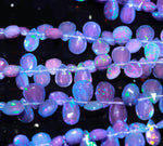 Load image into Gallery viewer, Purple Ethiopian Opal Pear Shape Beads, AAA Fire Ethiopian Opal Faceted Pear Beads, Purple Opal Gemstone Beads, 7-9 MM Jewelry Beads