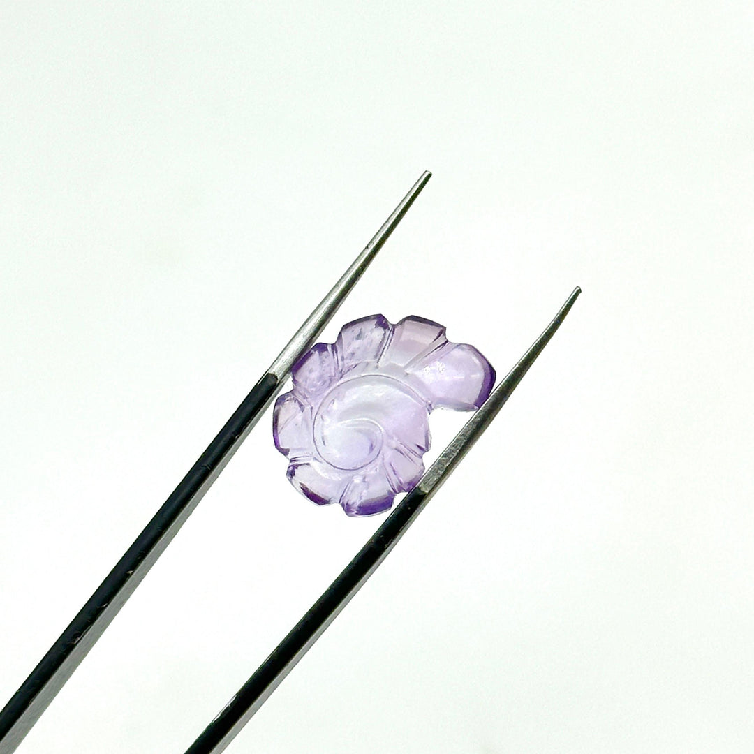 AAA+ Pink Amethyst Carved Shell Beads, Hand Carved Snail Shell Shape Gemstone, Seashell Charm, 16 MM Beach Shell Beads For Jewelry Making
