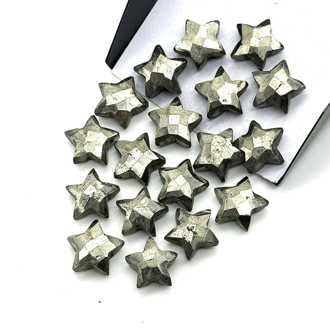 Natural Pyrite Star Shape Briolettes, AAA Pyrite Faceted Star Beads, Wholesale Loose Beads for Jewelry, 12 MM, Star Crystals Beads