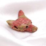 Load image into Gallery viewer, Natural Unakite Fox Head, Hand Carved Unakite Wolf Face Side Drilled for Jewelry Making, Gemstone Crystal Gifts 40 MM