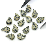 Load image into Gallery viewer, AAA Dalmatian Jasper Leaf Shape Beads, Jasper Leaf Shape Briolette's, Faceted Fancy Carvings for Jewelry, 11X15 MM, Wholesale Gemstones