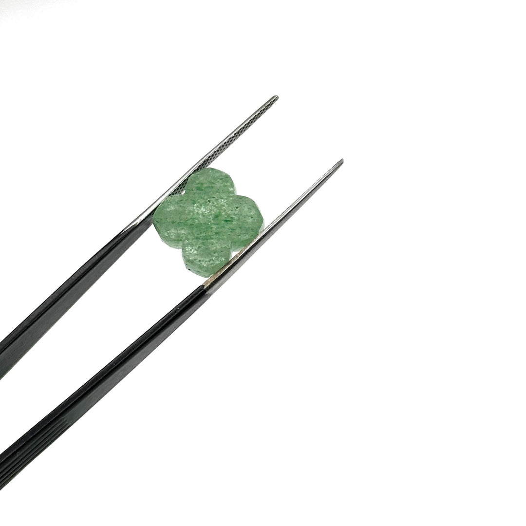 Green Strawberry Clover Shape Beads, Green Strawberry Four Leaf Clover Shape Gemstone, Loose Wholesale Beads for Jewelry Making, 12 MM