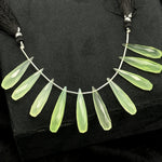 Load image into Gallery viewer, Green Chalcedony Long Drop Shape Briolette's, Faceted Teardrop Beads, 7X30 mm Green Color Drops For Earring Making, Matched Pairs