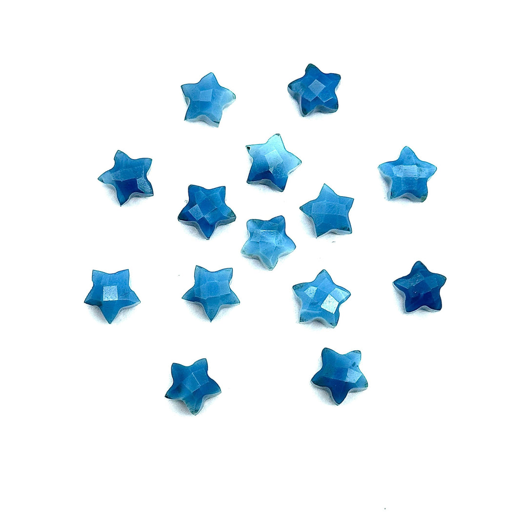Mini Blue Opal Star Shape Briolettes, Hand Carved Faceted Star Beads, Wholesale Loose Gemstone Star Charm, Jewelry Making Star 8 MM