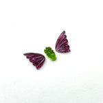 Load image into Gallery viewer, natural tourmaline Butterfly Shape Carving, Hand carved tourmaline Butterfly loose carving, carved butterfly  jewelry Making 22x11mm.