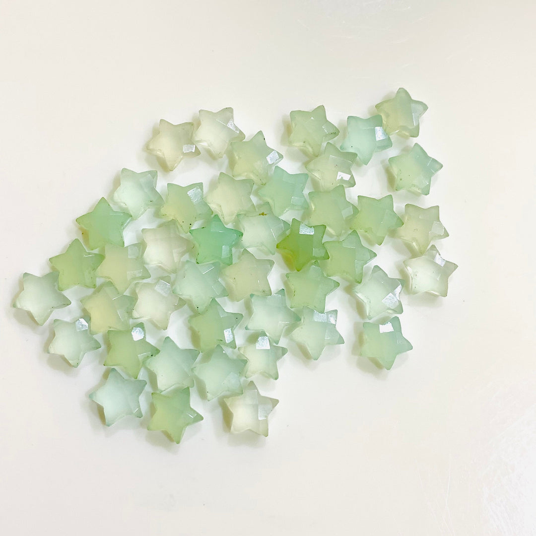 Amazing Aqua Chalcedony Star Shape Briolettes, Faceted Hand Carved Star Shape Gemstone Beads For Jewlery, Blue Chalcedony Star Charms, 10 MM