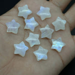 Load image into Gallery viewer, Smooth Rainbow Moonstone Star Beads, Flashy Moonstone Celestial Gemstone Charms, Jewelry Making Hand Carved Gemstones, 15mm