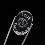 Load image into Gallery viewer, 1 Pc Crystal Quartz Incarved Stone, Clear Crystal Love Is the Answer Handwritten Gemstone, 30 MM, Gift for love