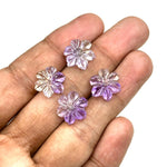 Load image into Gallery viewer, High Quality Ametrine Hand Carved Flower Shape Gemstone, AAA Natural Ametrine Flower Carving, Double Color Ametrine Flower Charm, 12 MM