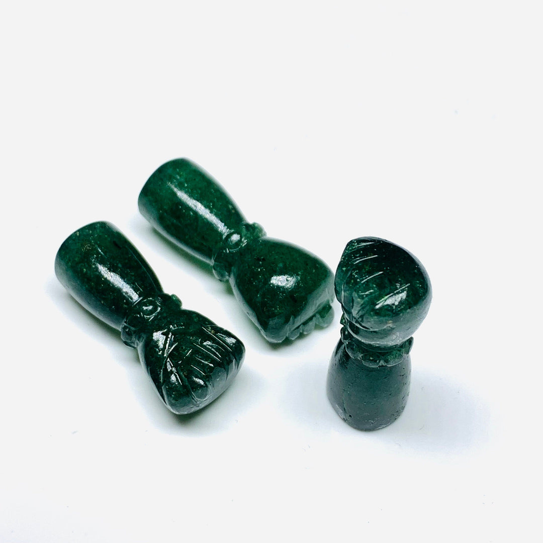 1,2,3,4,5 Pcs Natural Green Strawberry Hand Carved Hand Shape, Carved Hand Shape Gemstone For Jewellery, Hand Shape Gemstone, 31X10 mm