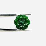Load image into Gallery viewer, Natural Green Strawberry Quartz Flower Shape Carved Gemstone, Flower Shape Carving, Gemstone For Jewlery 17 mm, Craft Making Flower Charm