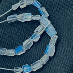 Load image into Gallery viewer, High Quality Flashy Rainbow Moonstone Tumble Shape Beads, Nugget Shape Faceted Beads, 4" Strand, Blue Fire Rainbow Moonstone Tumble Beads